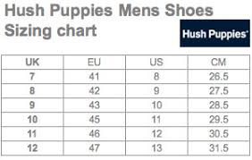 hush puppies width chart