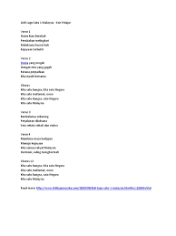 Satu malaysia i like malaysia song kumpulan lagu lagu malaysia dengan lyric is the best. Lirik Lagu Satu 1 Malaysia