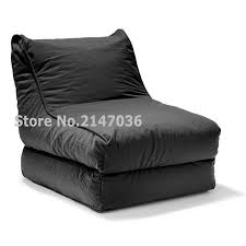 2 In 1 Convertible Bean Bag Cover Lounger Double Seater Black Bean Bag Black Home Office Furniture Bean Bag Lounger