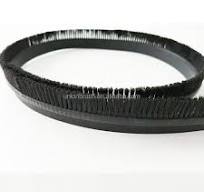 Industrial Nylon Bristle Strip Brush with Flexible Soft Rubber Holder Seal Strip Brush