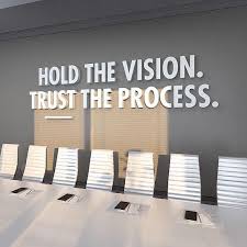 Hold The Vision Trust The Process Abs Aesthetic Aesthetics Bodybuilding Bodybuilder Office Wall Design Corporate Office Design Grey Interior Doors