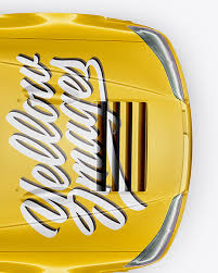 Download 113 car mockup free vectors. Sport Car Mockup Top View In Vehicle Mockups On Yellow Images Object Mockups