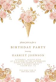 Birthday Invitation Card Template Png Glitter Ice Cream Flowers Birthday Invitation Template Free Greetings Island Flower Birthday Invitations Ice Cream Birthday Party Invitations Birthday Invitations