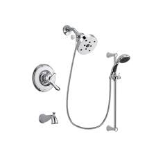 Delta Linden Chrome Tub And Shower Faucet System With Hand Shower Dsp0829v Tub And Shower Faucets Shower Tub Shower Faucet