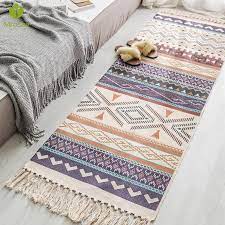 Bohemian Hand Woven Cotton Linen Carpet Carpets Area Rugs Cotton Tapestry Rugs