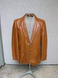 Mens Vintage Silton Tan Leather Coat Jacket Size 42 Leather Coat Jacket Leather Coat Tan Leather Jackets