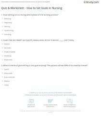 Instead of looking at my classmates as competitors, i will look at them as teammates, and together, we can all be successful. Quiz Worksheet How To Set Goals In Nursing Study Com