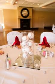 Baseball Themed Wedding Centerpiece Cleat Chaser Pinterest Baseball Wedding Theme Baseball Wedding Centerpieces Country Wedding Centerpieces
