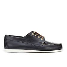 G H Bass Co Mens Camp Moc Jackman Pull Up Leather Boat Shoes Navy
