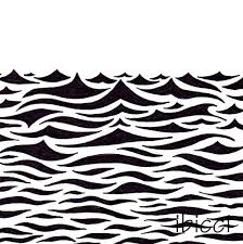 Black And White Ocean Wave Pattern Ocean Waves Stencil Ready For Scanning Wave Stencil Stencil Patterns Stencil Designs