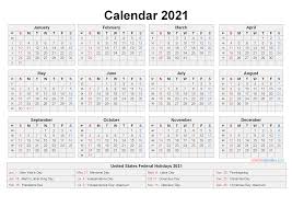 Download the printable 2021 calendar with holidays. Printable 12 Month 2021 Calendar With Holidays Monthly Calendar