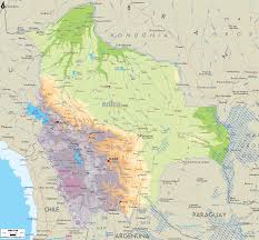 Bolivia map and satellite image. Physical Map Of Bolivia Ezilon Maps