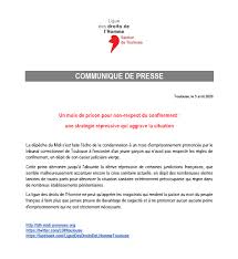 / samedi 24 octobre 2015. Coronavirus La Ldh De Toulouse S Insurge Contre L Emprisonnement D Un Homme Qui N A Pas Respecte Le Confinement