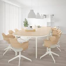 Bekant Conference Table White Stained Oak Veneer White 165 3 8x55 1 8 Ikea In 2020 Conference Table Ikea Bekant Round Conference Table