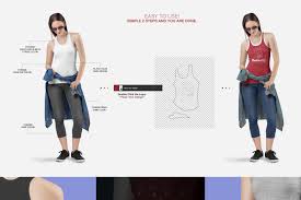Download psd mockups to better showcase and present your work in photorealistic way. Women S Tank Top Mockups In Apparel Mockups On Yellow Images Creative Store
