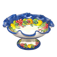 Testine disponibili 10a, 12a, 15a, 17a. Alzata Centrotavola Decoro Frutta Ceramica Vietrese Eccellenza Artigianale Made In Italy