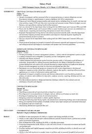 contracts specialist resume samples