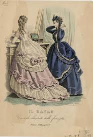 Mid victorian era fashion plate, 1850s, 1860s, hand colored, antique, historical costuming, print, decor, gown, dress, ladies, french 1869 Fashion History Timeline