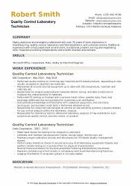 Download a free medical lab technician resume to make your document professional and perfect. Quality Control Laboratory Technician Resume Samples Qwikresume