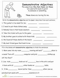 Demonstrative Adjectives Worksheet Education Com Adjective Worksheet Adjectives Lesson Adjectives