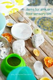 try a sink or float water sensory bin