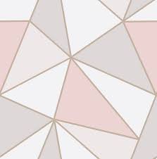 Fine Decor Apex Rose Gold Geometric Metallic Effect Wallpaper Diy At B Q Diy Wallpaper Geometric Rose Rose Gold Wallpaper