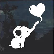 Elephant svg cut file for cricut, instant download, baby elephant svg, baby shower svg, hearts svg, baby elephant silhouette svg dxf png. Dumbo Baby Elephant Heart Cute Window Decal Sticker Baby Elephant Heart Elephant Stickers Baby Elephant