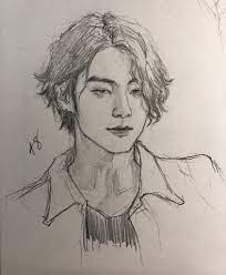 On Jungkooklonghair On Twitter A Tribute To Jungkook S Long Hair May It Rest In Peace Gambar Bts Sketsa Seni Sketsa