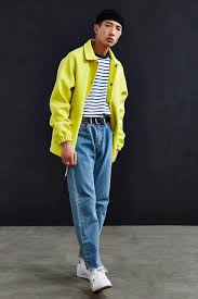 Black And Yellow Outfits For Guys Uo Wool Coach Jacket Mens Fashion Casual 90s Outfit Men Urban Outfits