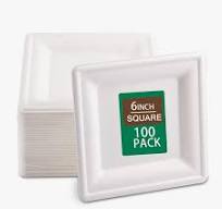 SUT 6-Inch Compostable Paper Plates, 100 PCS Square Biodegradable Bagasse  Plates, Heavy-Duty Microwaveable Plates, Eco-Friendly Natural Disposable ...