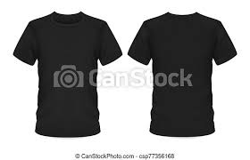 Download Mockup Template Men Black T Shirt Short Sleeve Men T Shirt Vector Black Mockup Template With Short Sleeve And Round Neck Canstock