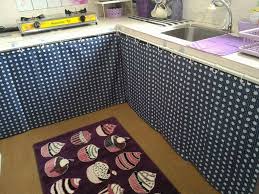 Fabrik/ langsir:100% poliester cangkuk dan gelung kancing:100% nilon spisig. Langsir Diy Tutup Ruang Bawah Singki Untuk Dapur Belum Ada Kabinet Vanilla Kismis