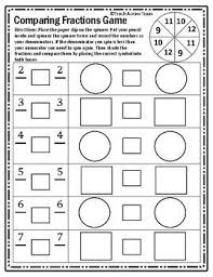 3 3h Comparing Fractions With Like Numerators Denominators Hands On Game Comparing Fractions Fractions Numerator