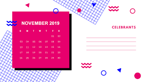 Cute November 2019 Calendar Template With Notes November Calendar Free Printable Calendar 2019 Calendar