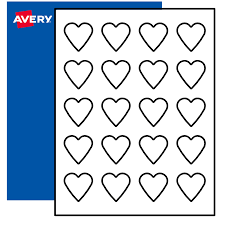 1 1 2 x 1 1 2 blank heart labels print to the edge avery