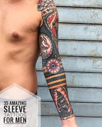 35 Amazing Sleeve Tattoos For Men Sleeve Tattoos Traditional Tattoo Traditional Tattoo Sleeve
