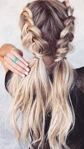 Instead of sections, the hairstyle lets you create smaller or bigger loops that eventually overlap each other. Double Braids In 2020 Low Ponytail Hairstyles Box Braids Hairstyles Long Hair Styles
