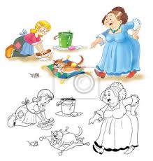 Princ právě zkouší popelce střevíček, který ztratila na plese. Pohadka Popelka Roztomila Divka A Princ Ilustrace Pro Deti Fototapeta Fototapety Popelka Pohadka Princ Myloview Cz