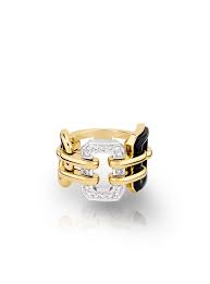 Discover The Chanel Baroque Rings Baroque Ring In 18k White Gold And 18k Yellow Gold Onyx And Diamonds Fine Jewelry Chanel Jewelry Jewelery