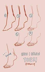 How to draw feet from basic forms to shading. How I Draw Toes By Ttteacup On Deviantart Feet Drawing Drawing Tips Anime Drawings Tutorials