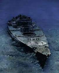 WRECK OF THE GERMAN BATTLE SHIP BISMARCK
