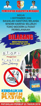 Buang sampah pada tempatnya gambar poster logo dan kata. Mulai 1 September Pemkab Merauke Larang Toko Modern Menyediakan Kantong Plastik Pemerintah Daerah Kabupaten Merauke