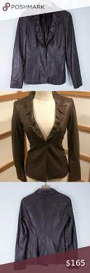 Elie Tahari Brown Butter Leather Jacket Sz S Leather Jacket Elie Tahari Jacket Clothes Design
