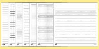 Trace and write dn manuscript: Handwriting Lined Paper Template Pack Ks1 Resource