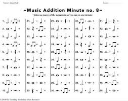 Music Addition Minute Music Math Music Theory Piano Music Worksheets