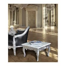 99 list list price $599.99 $ 599. Square Coffee Table Baroque Style Wood Silvered With Leaf And White Marble Top