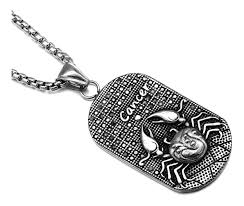Vintage sterling silver cancer (the crab) zodiac charm with laurel wreath. Xusamss Hip Hop Titanium Steel Twelve Constellation Dog Tag Pendant Crystal Necklace 24 Chain Thank You Fo Zodiac Necklaces Amulet Necklace Cancer Jewelry