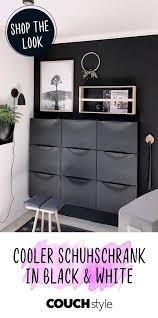 Eine Coole Schuhschranklosung In Black White Schuhschrank Schwarze Wande Schwarze Wand