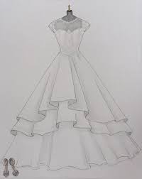 Custom Wedding Dress Sketch Wedding Dress Hand Drawing Say Etsy Wedding Dress Sketches Wedding Dress Drawings Dress Sketches