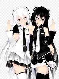 In the name of cuteness! Mikumikudance Yin And Yang Deviantart Hatsune Miku Png 3000x4000px Watercolor Cartoon Flower Frame Heart Download Free